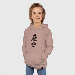 Толстовка детская хлопковая Keep calm and ride on, цвет: пыльно-розовый — фото 2