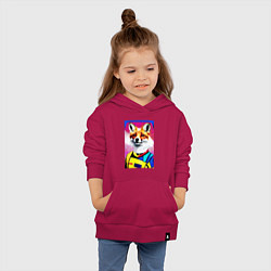 Толстовка детская хлопковая Fox - pop art - fashionista, цвет: маджента — фото 2
