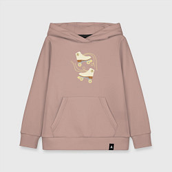 Толстовка детская хлопковая Ретро ролики со смайлом, цвет: пыльно-розовый