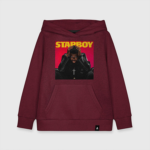 Детская толстовка-худи The hills / Меланж-бордовый – фото 1
