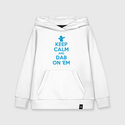 Толстовка детская хлопковая Keep calm and dab, цвет: белый