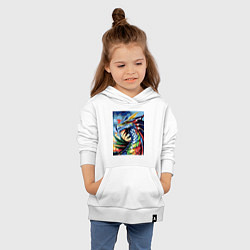 Толстовка детская хлопковая Красочный дракон - поп-арт, цвет: белый — фото 2