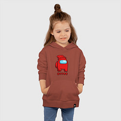 Толстовка детская хлопковая Игрок из Among Us Logic, цвет: кирпичный — фото 2