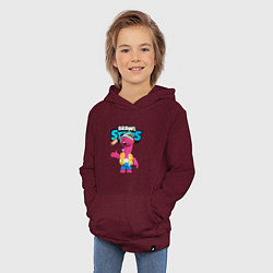 Толстовка детская хлопковая Doug Brawl stars, цвет: меланж-бордовый — фото 2