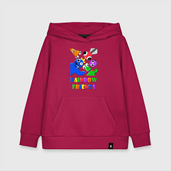 Толстовка детская хлопковая Rainbow Friends персонажи, цвет: маджента
