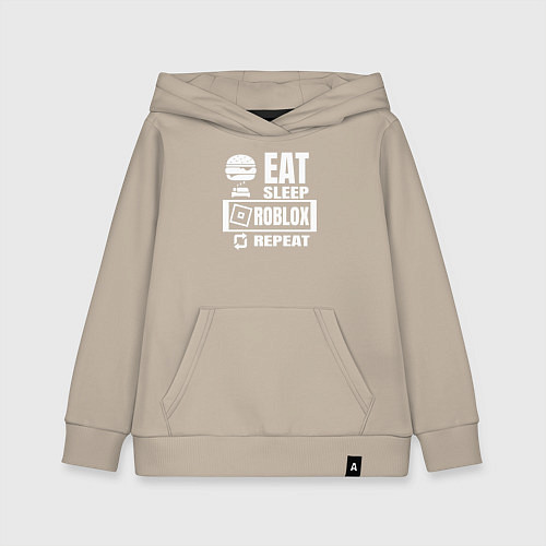Детская толстовка-худи Роблокс на повторе / Миндальный – фото 1