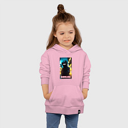 Толстовка детская хлопковая Roblox cyberpunk, цвет: светло-розовый — фото 2