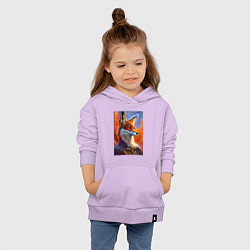 Толстовка детская хлопковая Fox fashionista - neural network, цвет: лаванда — фото 2