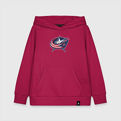Толстовка детская хлопковая Columbus blue jackets - hockey team - emblem, цвет: маджента