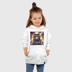 Толстовка детская хлопковая Обезьяна космонавт, цвет: белый — фото 2
