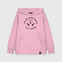 Толстовка детская хлопковая Надпись Я ведьма, цвет: светло-розовый