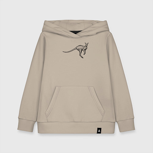Детская толстовка-худи Кенгуру в прыжке / Миндальный – фото 1