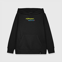 Толстовка детская хлопковая Cyberpunk 2077 phantom liberty logo v1, цвет: черный