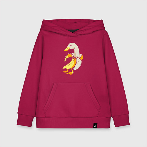 Детская толстовка-худи Банановый гусь / Маджента – фото 1