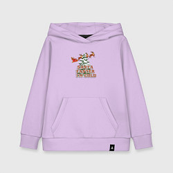 Толстовка детская хлопковая Дед мороз уже едет, цвет: лаванда