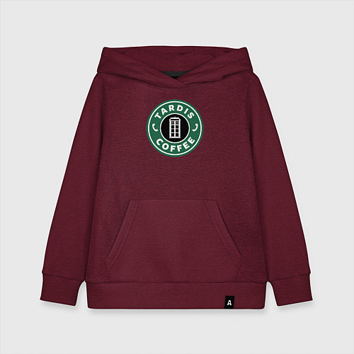 Детская толстовка-худи Tardis coffee / Меланж-бордовый – фото 1