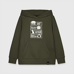 Толстовка детская хлопковая Eat sleep guitar, цвет: хаки