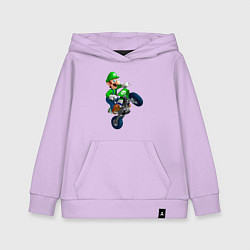Толстовка детская хлопковая Луиджи на байке, цвет: лаванда