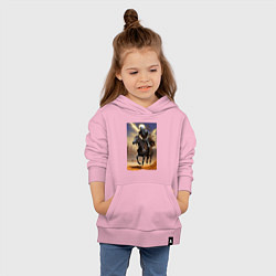 Толстовка детская хлопковая Всадник апокалипсиса - нейросеть, цвет: светло-розовый — фото 2