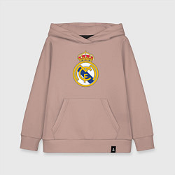 Толстовка детская хлопковая Real madrid fc sport, цвет: пыльно-розовый