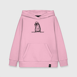 Толстовка детская хлопковая Морский котик DJ, цвет: светло-розовый