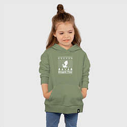 Толстовка детская хлопковая Sweater dragon year, цвет: авокадо — фото 2