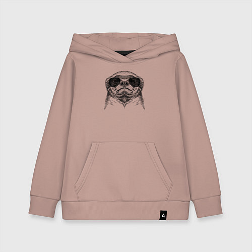 Детская толстовка-худи Медоед в очках / Пыльно-розовый – фото 1