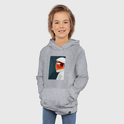 Толстовка детская хлопковая Космонавт в скафандре вызов, цвет: меланж — фото 2