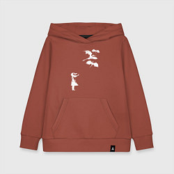 Толстовка детская хлопковая Девочка и драконы, цвет: кирпичный