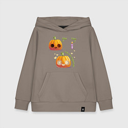 Толстовка детская хлопковая Тыква и свечка, цвет: утренний латте