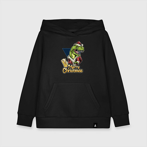 Детская толстовка-худи Merry christmas holiday / Черный – фото 1
