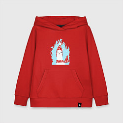 Толстовка детская хлопковая Лама - альпака в шапочке, цвет: красный