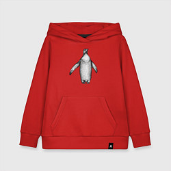 Толстовка детская хлопковая Пингвин штрихами, цвет: красный