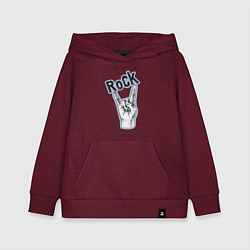 Толстовка детская хлопковая Рок стиль, цвет: меланж-бордовый