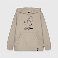 Толстовка детская хлопковая Мишка с воздушным шариком - раскраска, цвет: миндальный