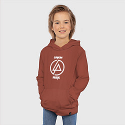 Толстовка детская хлопковая Linkin Park logo, цвет: кирпичный — фото 2