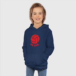 Толстовка детская хлопковая Volleyball my love, цвет: тёмно-синий — фото 2