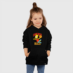 Толстовка детская хлопковая Чикаго Буллз Барт Симпсон, цвет: черный — фото 2