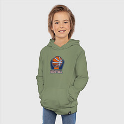 Толстовка детская хлопковая Style basketball, цвет: авокадо — фото 2