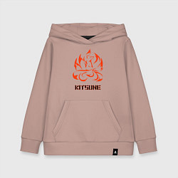 Толстовка детская хлопковая Огненная лисица-демон, цвет: пыльно-розовый