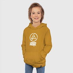 Толстовка детская хлопковая Linkin Park - white, цвет: горчичный — фото 2