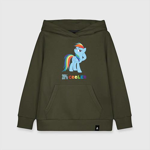 Детская толстовка-худи Крутая Рейнбоу Дэш / Хаки – фото 1
