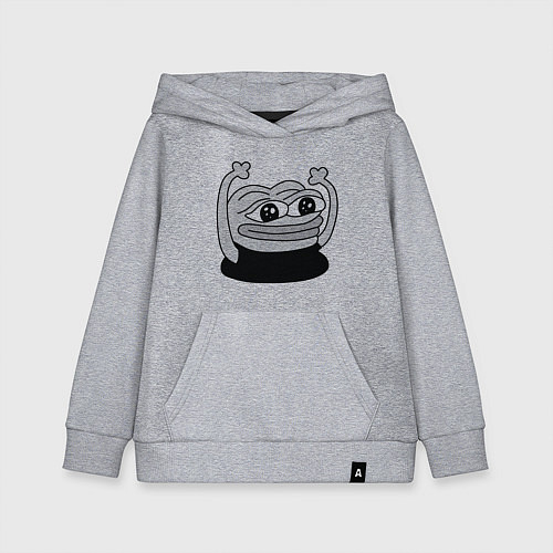 Детская толстовка-худи Лягушонок радуется / Меланж – фото 1