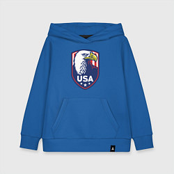 Толстовка детская хлопковая Орёл США, цвет: синий