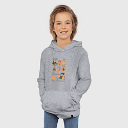 Толстовка детская хлопковая Капибары зимой, цвет: меланж — фото 2