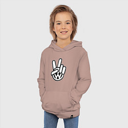 Толстовка детская хлопковая Volkswagen peace, цвет: пыльно-розовый — фото 2