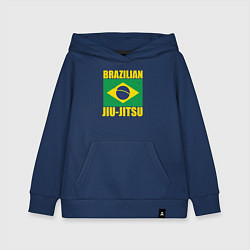Толстовка детская хлопковая Brazilian jiu-jitsu, цвет: тёмно-синий