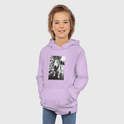 Толстовка детская хлопковая Щенок бультерьера на своём районе, цвет: лаванда — фото 2