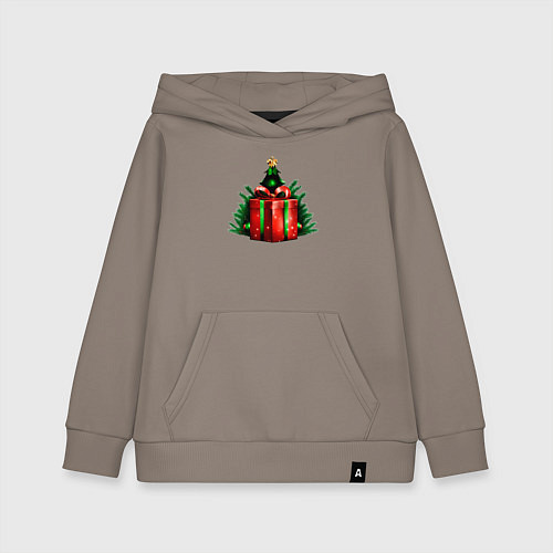 Детская толстовка-худи Рождественский подарок / Утренний латте – фото 1
