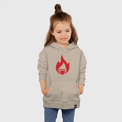 Толстовка детская хлопковая Сердце в огне, цвет: миндальный — фото 2